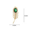Classic Rhinestone Feather Brooch Gold Plated Lapel Pin Clothing Dress Accessories Birthday Party Jewelry Gifts For Women Men - Image 6