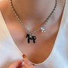 White Black Green Blue Pink Color Enamel Colt Horse Pendant Necklaces for Women Silver Plated Alloy Beads Chain Chokers - Image 28