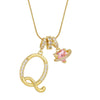 Letter Necklace for Women Pink Zircon Heart-shaped Pendant Suitable for Girls to Wear Personalized Gold-plated Jewelry - Image 30