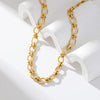 316L Stainless Steel Metal Chain Necklace For Women Gold Plated Neck Chain Jewelry Lady Gift - Image 3