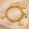 Statement 316L Stainless Steel Jewelry Zircon Bowknot Heart Star Moon Charm Chain Bracelet For Women - Image 6