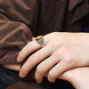 Vintage Silver Ring Tiger's Eye Stone 10 14MM Retro Style Large Stone Finger Rings Jewelry for Men - Image 5