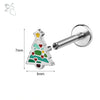 ZS 1PC 16G Stainless Steel Lip Piercings for Women Snowman Reindeer Pine Lip Rings Cartilage Earring 6mm/8mm Helix Piercing - Image 10
