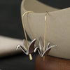 Unique Creative Paper Crane Model Silvery Dangle Earrings for Women Chic Design Banquet Festival Jewelry Accessories - Image 2