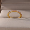 Thin Cubic Zirconia Stacking Ring in Gold-Tone Stainless Steel Adjustable - Image 31