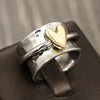 Aesthetic Heart Rings for Women Glossy Romantic Two Tone Accessories Delicate Temperament Party Jewelry - Image 5