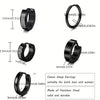 10pairs Earrings Black Stainless Steel Stud Earrings Set For Men Women, Piercing Jewelry Dangle Hoop Earrings Set - Image 2