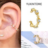 1PC Plated Gold Ear Cuff Earrings For Women C-Shape Crystal Clip On Earrings No Piercing Earrings Jewelry Gifts - Image 29