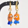 1Pair Dopamine Summer Sea Glass Fish Pendant Stainless Steel Cute Animal Bee Y2K Girl Hoop Earrings Jewelry - Image 6