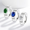 Silver Men's CZ Ring, Adjustable Oval Gemstone Band, Jewelry for Men, Daily Wear Business Gift - Image 1