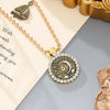 Vintage Sun Moon Star Inlaid White Synthetic Zirconia Pendant Necklace for Women's Daily Wear Jewelry Accessories Gifts - Image 2