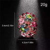 Stonefans Colorful Crystal Round Rings Large Wedding Finger Jewelry Christmas Adjustable Exaggerated Open Rings Dress for Women
