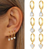 Stainless Steel Crystal Zircon Drop Earrings For Women Punk Cubic Zirconia Wedding Female Jewelry Girl Friendship Gifts - Image 1