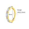 Titanium Baguette CZ Conch Eternity Clicker 16G Hinged Septum Hoop Earring Cartilage Helix Piercing - Image 8