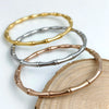 316L Stainless Steel Gold Plated Bamboo Joint Hinged Bangle Cutout C Shape Bracelet Nature Minimal Jewelry For Women - Image 1