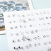 100Pairs/SET Silver Color Heart Star Bowknot Small Stud Earrings Set Animals Earrings For Women Jewelry Gifts - Image 1