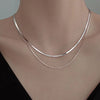 Silver Double Layer Box Chain Snake Clavicle Chain Necklace Female Hip-hop Retro Unique Design Jewelry - Image 1