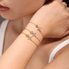 Necklace Bracelet For Women Stainless Steel Zircon 4 Petals Flower Pendant Chain Charm Jewelry Gift - Image 4