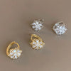 Silver Zircon Snowflake Stud Earrings For Woman Piercing Earring Wedding Jewelry Prevent Allergies - Image 1