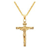 Crucifix Jesus Christ Men Jewelry Gold Brown Silver Color Metal Cross Pendant With Neck Chain Necklaces For Women - Image 1