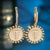 A-Z 26 Letter Round Hoop Earrings Yellow Gold Color White Zircon Wedding Jewelry For Women - Image 5