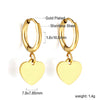 Cubic Chunky Heart Charms Dangling Earrings for Woman/Girls Stainless Steel Gold Plated Smooth Mental Drop Earring - Image 12