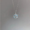 Sweet Silver Blue Sparkling Zirconium Snowflake Necklace, Feminine Collarbone Chain, Autumn and Winter Necklace - Image 7