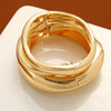 Gold Color Minimalist Chunky Bracelets For Women Elegant Design Open Cuff Bangles Set Retro Jewelry Gifts - Image 4