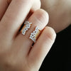 Gold Color Cubic Zirconia Ring for Women Modern Wide Band Finger Ring OL Style Female Jewelry - Image 5