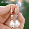 Women Drop Earrings Imitation Pearl Aesthetic Party Wedding Lady Accessories Elegant Jewelry Inlaid Shining CZ - Image 3