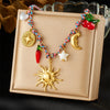 316L Stainless Steel Golden Sun Heart Ocean Multi-Pendant Necklace Women Summer Beach Rope Chain Vacation Jewelry - Image 11