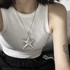 Exaggerated Metal Big Starfish Pendant Necklace for Women Silver Color Punk Gothic Star Chain Choker Party Y2K Jewelry - Image 2
