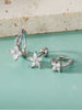 Star Flower and Bow Hoop Earring Set with Crystal Accents in Gold-Tone or Silver-Tone - Image 25