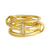 Multilayer Everly Stacked Ring Chunky Gold Plated Interlocking Zircon Multi Link Connected Rings Eternity Statement Jewelry Gift - Image 11