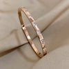 Stainless Steel Simple Inlaid Zircon Bracelet Bangles For Women Charm Jewelry Gift - Image 6