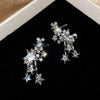 Five-pointed Star Silver Needle Earrings Shiny Zircon Clip Earring Ear Accessories For Women - Image 1