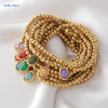 Mhs.sun Stone 12 Months Birthstone Bracelets Gold Plated Stainless Steel Bead Bracelet Birthday Jewelry For Women Men - Image 6