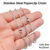 Stainless Steel Paperclip Chain Necklace with 2.5 x 6.5 mm or 4 x 12 mm Links - Image 6