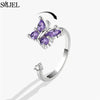 Rose Flower Rotating Ring For Women Spinner Fidgets Heart Charm Adjustable Open Rings Star Moon - Image 12