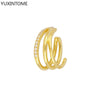 1PC Plated Gold Ear Cuff CZ Zircon For Women C Shape Men's Clip Earring Jewelry Clip On Ear - Image 14