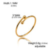 Cazador Adjustable Beads Twisted Rope Thin Rings for Women Stainless Steel Kpop Jewelry Gold Plated Open Finger Rings - Image 8