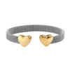 Heart Bracelets Cuff Mesh Adjustable Opening Bangle Heart Love Mesh Rings For Women Men Lover Couple Wedding Jewelry Set - Image 8