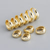 Silver Simple Wide Huggies Gothic Hoop Earrings for Women European Unisex Piercing Rock Jewelry Ear Buckles - Image 3