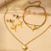 Stainless Steel Polaris Pendant Necklace Bracelet Earrings Set Female Simple Octagonal Star Jewelry Party Favors - Image 4