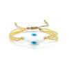 Multicolor Bead Bracelet with Blue Eye Motif and Adjustable Cord - Image 5