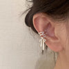 Silver Clip Earrings Cuff Elegant Bowtie Ribbon White Ballet For Women Girl Gift Jewelry - Image 4