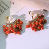 Two-Way Wear Red Sea Bamboo Coral Pearl Earrings Handmade Design High-Quality Earrings Gift for Wife Banquet - Image 1
