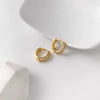 Cubic Zirconia Huggie Hoop Earrings in Gold-Tone Stainless Steel - Image 51