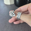 Silver Open Finger Ring Punk Heart Irregular Geometric Stackable For Women Girl Jewelry Gift - Image 43