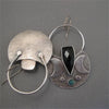 Delicate Moon Black Blue Stone Earrings for Women Silver Color Dangle Earrings Jewelry - Image 3
